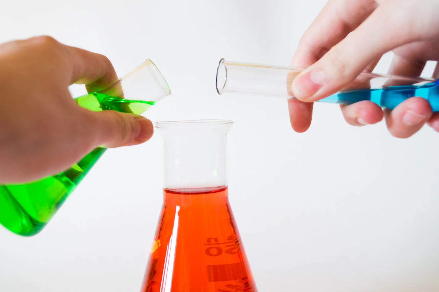Laboratory flasks during specification analysis