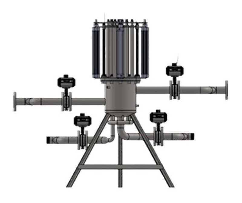 Automatic cleaning magnetic filter with actuated valves