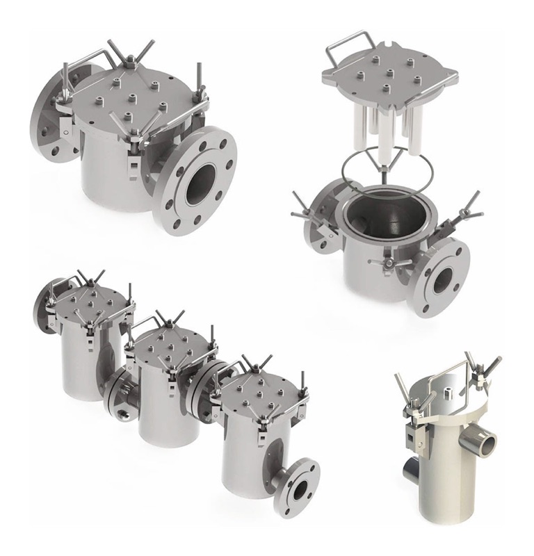 Stainless steel magnetic filters for liquid lines